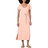 Amazon Essentials Women's Short Sleeve Belted Midi T-Shirt Dress