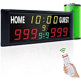 YZ 16&rdquo; Large Electronic Scoreboard with Remote, Bright LED Scoreboard for Outdoor Games, Digital Scoreboard with Timer Clock, Portable Score Keeper for Football/Basketball/Cornhole/Volleyball