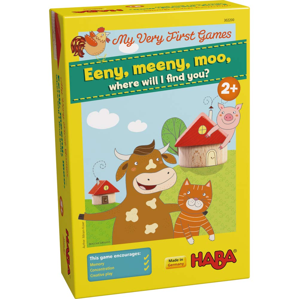 HABA 302200 My Very First Games – Eeny, Meeny, moo, Where will I find You-Board game for Ages 2+ English Version (Made in Germany)