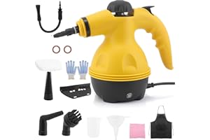 CKDUCTPRO Handheld SteamShot Cleaner,Multipurpose Portable High Pressure Steamer with Safety Lock and Accessories for Carpet, Couch, Clothes,Upholstery,Kitchen,Furniture,Bathroom (Yellow)