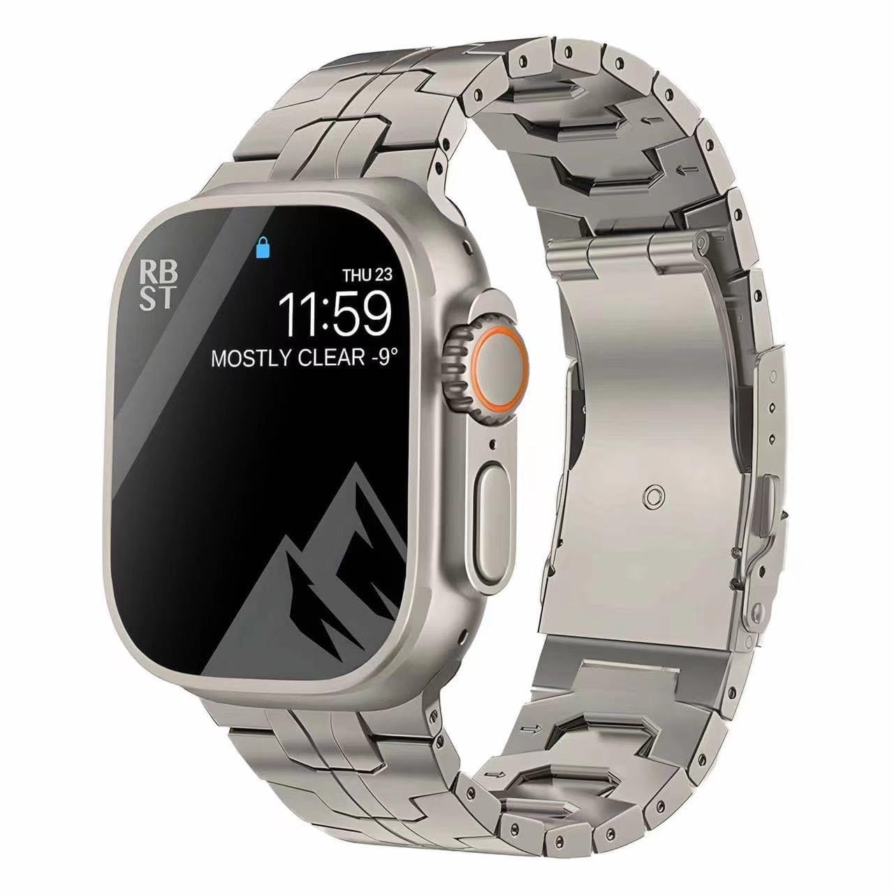 Synsing Titanium Band Compatible for Apple Watch Series 10 Ultra 2 49mm 46mm 45mm 44mm 42mm 41mm 40mm 38mm, Metal Strap for iWatch SE Series 9 8 7 6 5 4 3 2 1