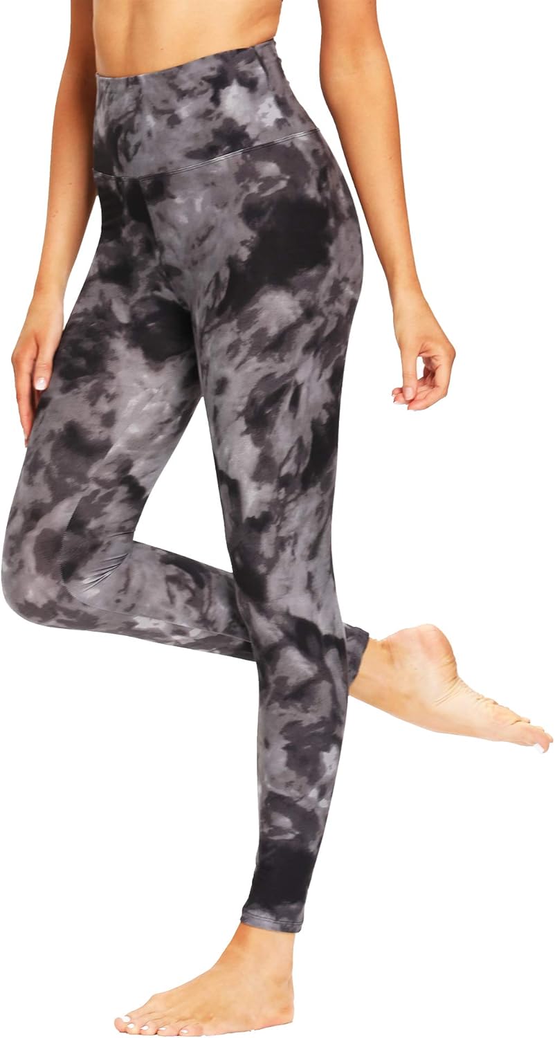 CAMPSNAIL High Waisted Pattern Leggings for Women - Soft Tummy Control Printed Pants Opaque Tights for Workout Yoga Cycling : Clothing