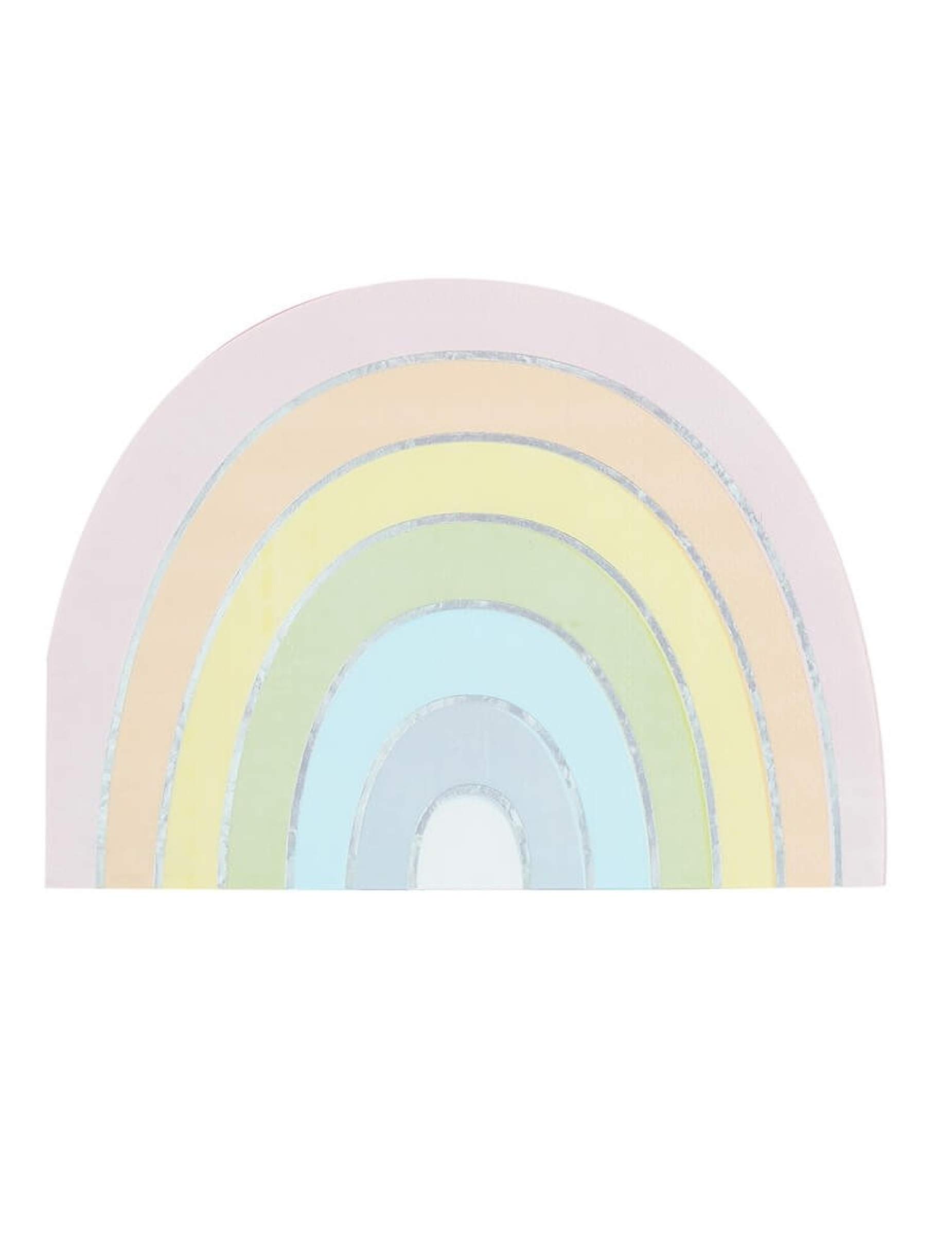Ginger Ray Pastel Rainbow Shaped Foiled Paper Napkin- 16 Pack - Pastel Party