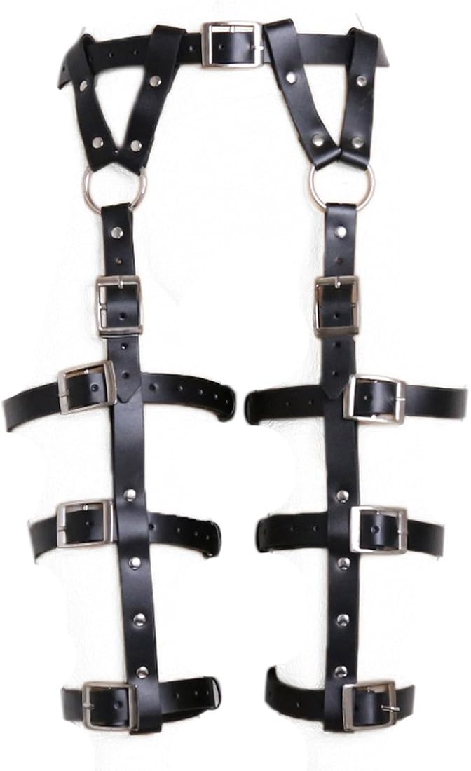 LVYI Women's Gothic Leg Harness Bondage Faux Leather Leg Wrap Wear