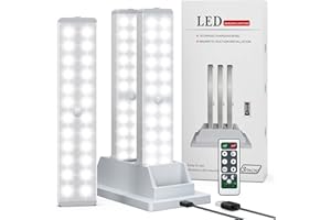 Lightbiz LED Closet Light with Charging Station, 24-LED Dimmer Motion Sensor Under Cabinet Light Wireless Stick-Anywhere with Remote for Stairs,Kitchen,Hallway (3 Pcs)