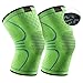 Kuangmi Knee Brace Compression Sleeve Sports Support Brace Pad for Running,Jogging,Basketball,Football Joint Pain Relief (Advanced Green, X-Large (Pack of 2))