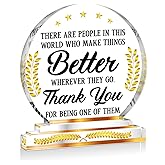 Thank You Gifts for Women Men, Appreciation Gift Gratitude Gifts for Coworkers Employees Volunteer Nurse Teacher Boss Leader Colleague, Grateful Gift Acrylic Award Office Desk Decor, Clear