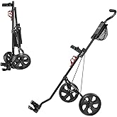 Caddytek CaddyLite 5.8 Deluxe Golf Pull Cart - Lightweight Folding 2 Wheel Golf Cart with Compact Design, Ergonomic Handle, Maintenance-Free Wheels, Mesh Net Storage, Portable and Trunk Friendly