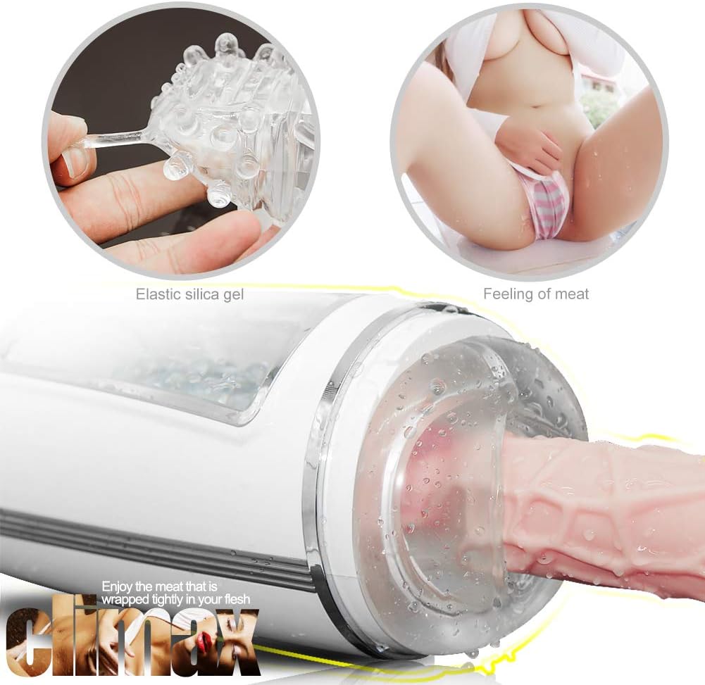 Male Suck Cup Medical Hands Free Realistic 3D Male Self Pleasure Delayed Training ToyMen Tshirt Underwear White