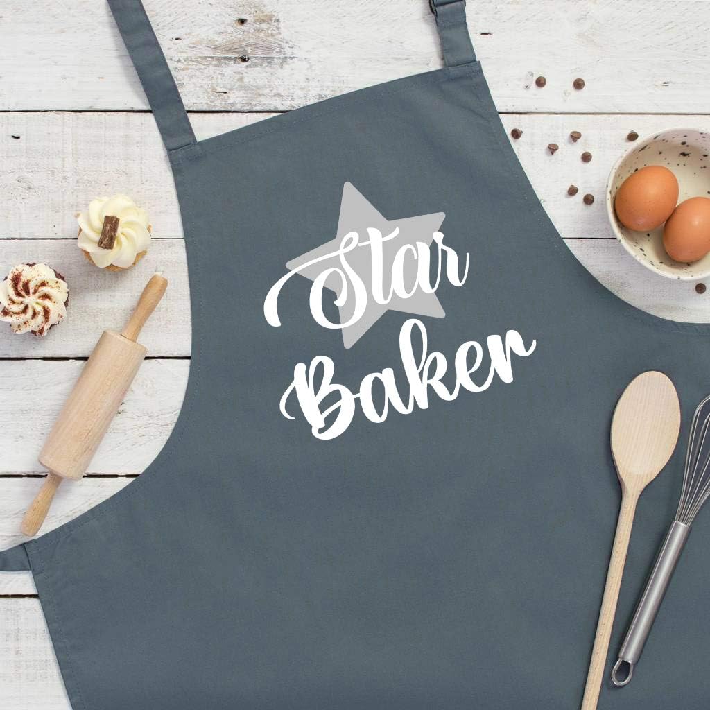 Saukore Star Baker Apron for Women and Men Funny Baking Gifts for Bakers Kitchen Cooking Apron with 2 Pockets - Image 3