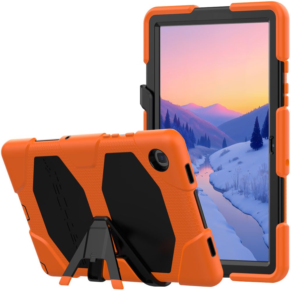TECHGEAR G-SHOCK Case Fits Samsung Galaxy Tab A7 10.4" 2022/2020 (SM-T500, T503, T505, T509) Tough Rugged HEAVY DUTY Armour Shockproof Impact Survival Stand Case, Kids Schools Workman Case - ORANGE