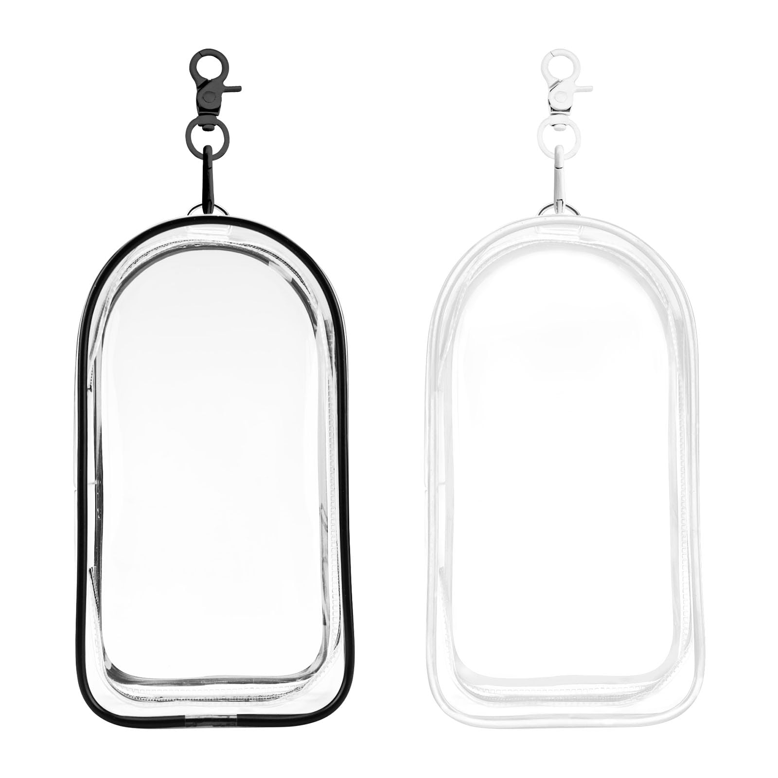 Photo 1 of 2Pcs Large Clear Figure Display Bag with Keychain,Mini Doll Hanging Blind Box,Carrying Case Lipstick Charm for Collectibles (Large)
