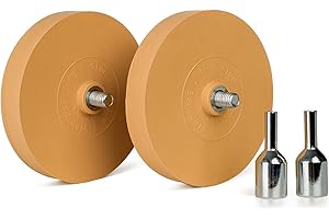 Belinova 2 Pack 3.5 inch Eraser Wheel Decal Remover Eraser Wheel Adhesive Remover with Adapter Rubber Eraser Wheel for Drill Removes Car Decal Vinyl Tape Graphics Pinstripe Sticker Remover