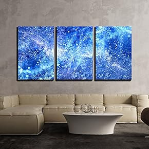 Blue Glowing Vibrant Bubbles Computer Generated Abstract Background x3 Panels