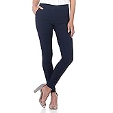 Rekucci Women’s Stretch Pull-On Skinny Work Pant – Tummy-Control, Zip Pockets, Legging Fit – Office & Casual