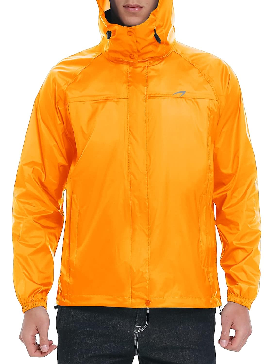 Men's Rain Jacket Waterproof with Hood Lightweight Packable Raincoat