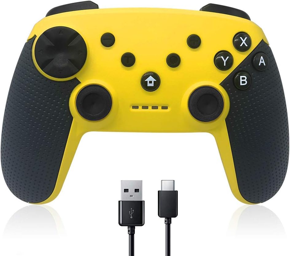 Nintendo Switch Controller, Yamei Pro Switch Wireless Controller Yellow Gaming Gamepads Remote Joystics Wireless for Nintendo Switch Games Accessories for Nintendo Switch, Windows PC
