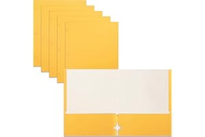 Better Office Products Two Pocket Portfolio Folders, 50-Pack, Yellow, Letter Size Paper Folders, 50 Pieces, Yellow