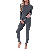 cheibear Womens Warm Underwear Sets Thick Heavyweight Ultra Soft Long Sleevees Base Layer Ladies Winter Thermal Long Johns