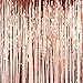 Andaz Press Rose Gold Foil Fringe Party Door Curtain Backdrop, 2-Pack, 6-Feet Total Width x 8-Feet Height, Shiny Metallic Copper Champagne Themed Bridal Shower Supplies