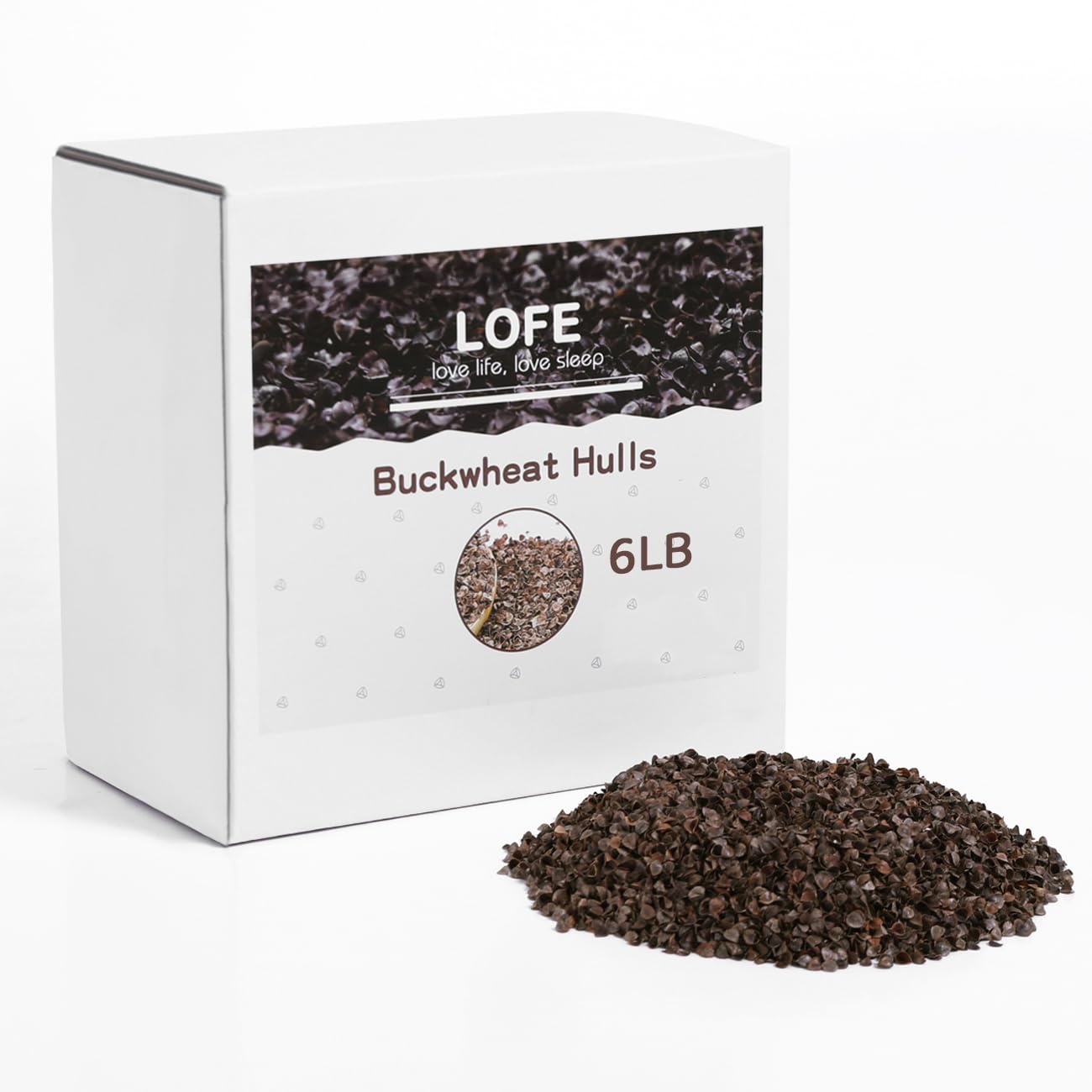 Photo 1 of LOFE Common Buckwheat Hulls - 6 LBS Buckwheat Pillow Fillings, 100% Organic Buckwheat Groats, Stuffing Bulks