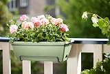 elho Barcelona Allin1 50 Balcony Planter with Dish and Rack Green view 6