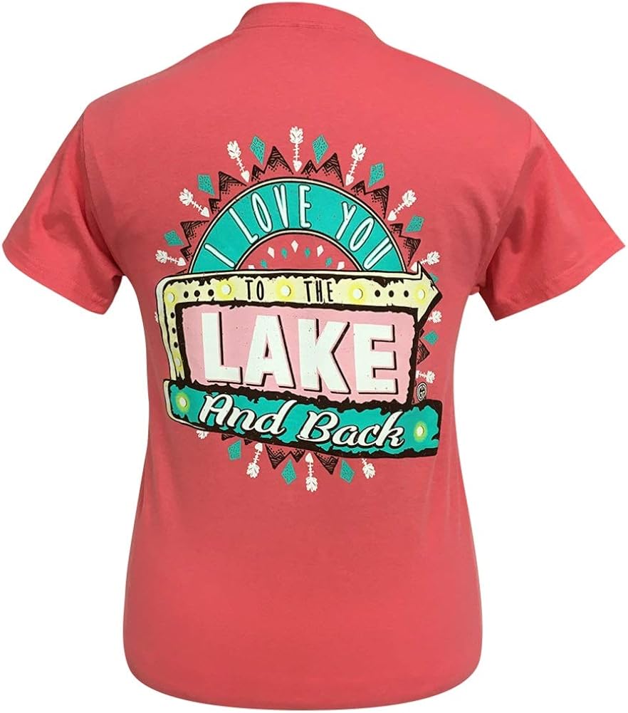 Girlie Girl Originals Lake and Back Coral Adult Short Sleeve Tee at