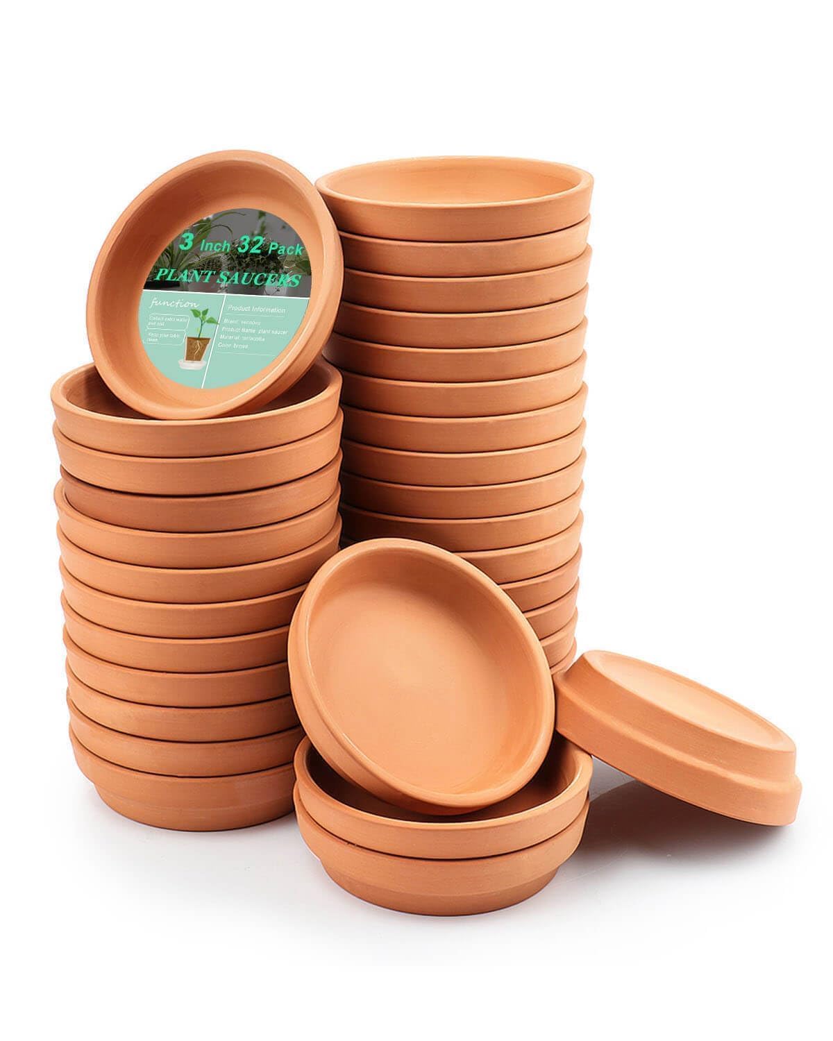 vensovo 3 Inch Terracotta Plant Saucer Pots Tray - 32 pcs Mini Planter Saucers for Indoor & Outdoor Plants, Small Clay Trays Perfect for 2 Inch 2.5Inch Flower Pot — image 1