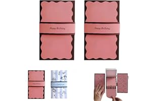 Handmade Waterfall Birthday Gift Card Booklet, Pull-out Happy Birthday Waterfall Card Booklet, DIY Message Surprise Gift Card