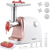 Flyseago Electric Meat Grinder, Sausage Maker 3000W Max Food Grinder with 2 Blades & 3 Plates, 3 Sausage Stuffers Tubes & Kub
