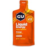GU Energy Liquid Energy Gel with Complex Carbohydrates, Vegan, Gluten-Free, and Dairy-Free On-the-Go Energy for Any Workout, 12-Count, Orange