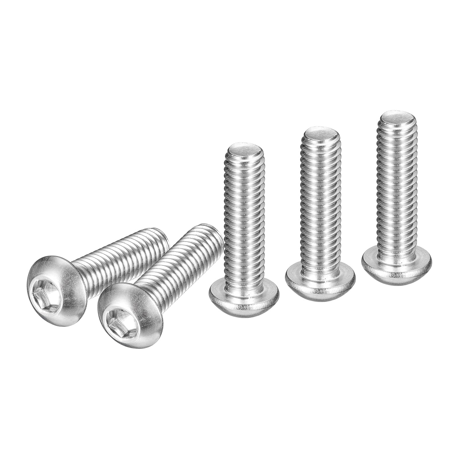 DTGN M6-1x22mm Button Head Socket Cap Screws - 25Pack - Good for Machine - 304 Stainless Steel 18/8 - Hex Drive Full Thread Fasteners
