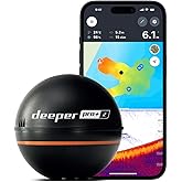 Deeper PRO+ 2 Sonar Fish Finder - Portable Fish Finder and Depth Finder For Kayaks, Boats and Ice Fishing with GPS Enabled | Castable Deeper Fish Finder with FREE User Friendly App