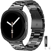 Olytop Metal Bands for Galaxy Watch 8 Classic Band 46mm/Samung Galaxy Watch 8 40mm/44mm 2025, One Click No Gap Business Stainless Steel Wristband Replacement Strap for Men Women