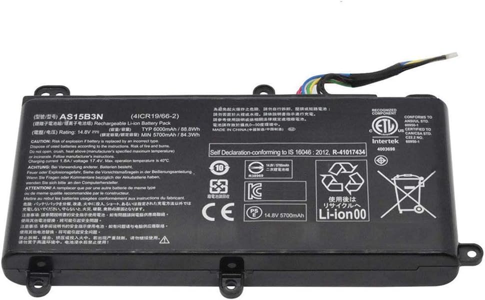 XITAIAN AS15B3N 14.8V 88.8Wh 6000mAh KT.00803.004 4ICR19/66-2 Replacement Laptop Battery for Acer Predator G9-591 G9-592 G9-791 G9-792 GX-791 Series - Image 3