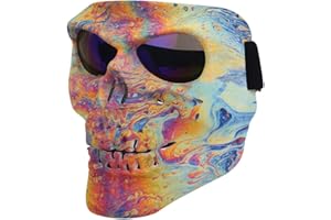 Flantor Spooky Skull Face Mask for Airsoft Paintball Motor Racing Polarized Lens