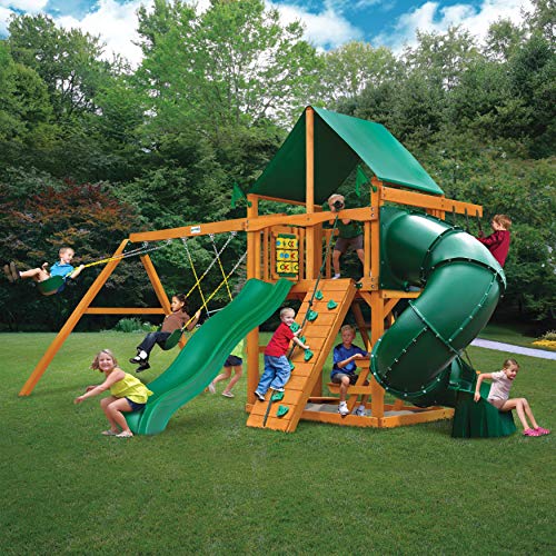 Gorilla Playsets 010005AP1 Mountaineer Wood Swing Set with Green