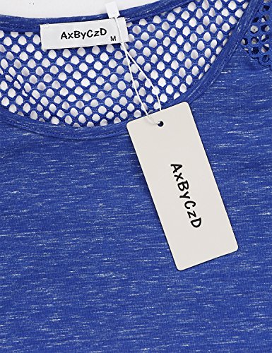 AxByCzD Gym Tops for Women,Athletic Race Cycling Walking Active Wear Tanks Modest Solid Loose Fitting Yoga Blouses Cutout Dry Fit Workout Tank Tops Scoop Neck Sleeveless Exercise Clothes Blue Large