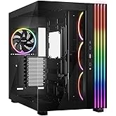 be quiet! Light Base 900 FX Black PC Case, Fully Windowed Front and Side | Dual Chamber, ARGB, 4 Light Wings 140mm PWM Fans, Mid Tower, Inverted and Horizontal Layout, E-ATX Motherboard Compatible