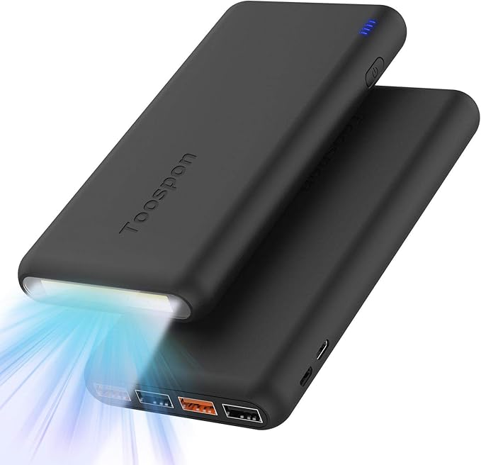 4 Ports Power Bank mah Super Bright Flashlight Portable Charger Quick Charge Phone Tablet Camera Bluetooth Etc Amazon Com