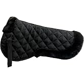 DayoVortex Breathable Black Horse Saddle pad - Shock-Absorbing Horse Half pad for English Saddle, Quilted for Comfort &amp; Stability