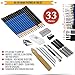 NUDGE Da Vinci 33 Piece Sketch & Drawing Pencils Studio - Includes Graphite & Charcoal Pencils, Sticks and Tools