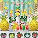 78pcs Hawaiian Aloha Party Decorations Aloha Banners with Flamingo Topper Pineapple Balloons Tropical Palm Leaves Umbrella Straws for Summer Luau Birthday Party Supplies