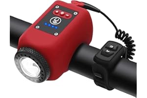 AaiLucky Electric Bike Horn and Light, Loud Bicycle Horn, Rechargeable Bicycle Scooter Headlight for Night Riding, 2 in 1 Bike Light with Horn for Adults Kids, 110dB 5 Sound Mode Waterproof