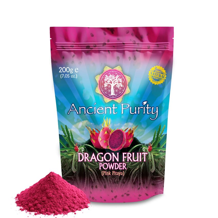 Dragon Fruit Powder | Pink Pitaya Freeze Dried Single Origin Thailand Natural Fruit Powder - Ancient Purity 200g