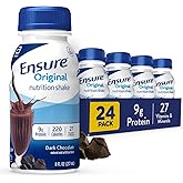 Ensure Original Dark Chocolate Nutrition Shake | Small Meal Replacement Shake | Ready To Drink | 9g Protein, 27 Vitamins and Minerals | 8 fl oz - 24 Pack