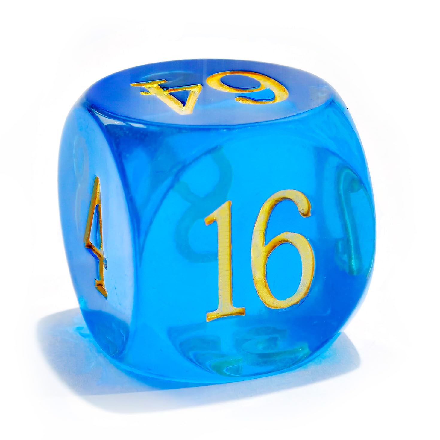 Big Translucent Backgammon Doubling Cube Dice 30MM, Large Backgammon Doubling Number Dice 1 3/16", Translucent Blue
