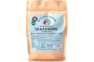 Origen Sano | Vegetable Seasoning Powder | Vegan Bouillon | With Vegetables, Sea Salt and Beef Flavored, Turmeric, 52.91oz (1.5kg)