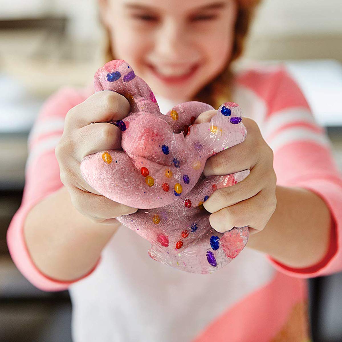 Lilizhou Clear Crystal Mud Toy Putty Making Kit for Kids and Adults, Stretchy Slime Stress Relief for girls, Super Soft and Non-Sticky, 2 Pack