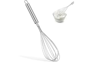 HEALEEP Silver Egg Beater Wire Whisk Stainless Steel Balloon Whisk for Kitchen Cooking